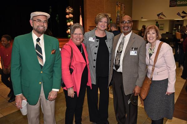 Debbie Blackshear and other Trustees participating at Campbell Middle School's 40th anniversary celebration.